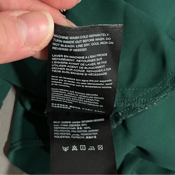 Bebe Green Ruffle Back High Neckline Flowy Long Sleeve Blouse Size XS - Picture 8 of 9